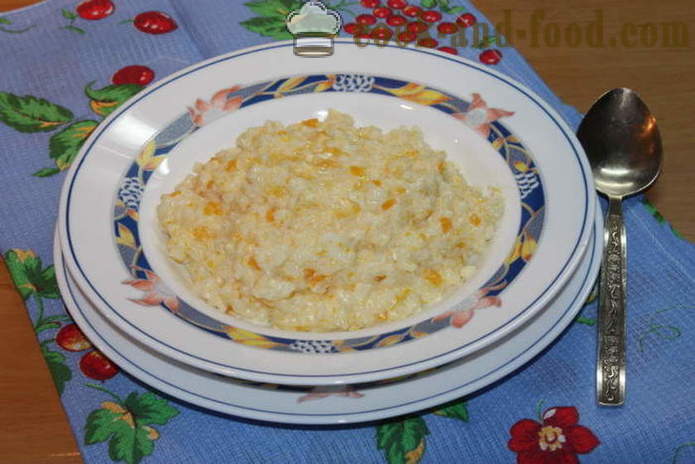 Ryżowa z dyni na mleku - jak gotować ryż z owsianką z dyni na talerzu, z krok po kroku przepis zdjęć