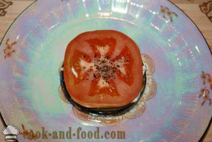 Zimna przekąska z bakłażana z pomidorami i mozzarellą - jak gotować przystawkę z bakłażana na świątecznym stole, krok po kroku przepis zdjęć