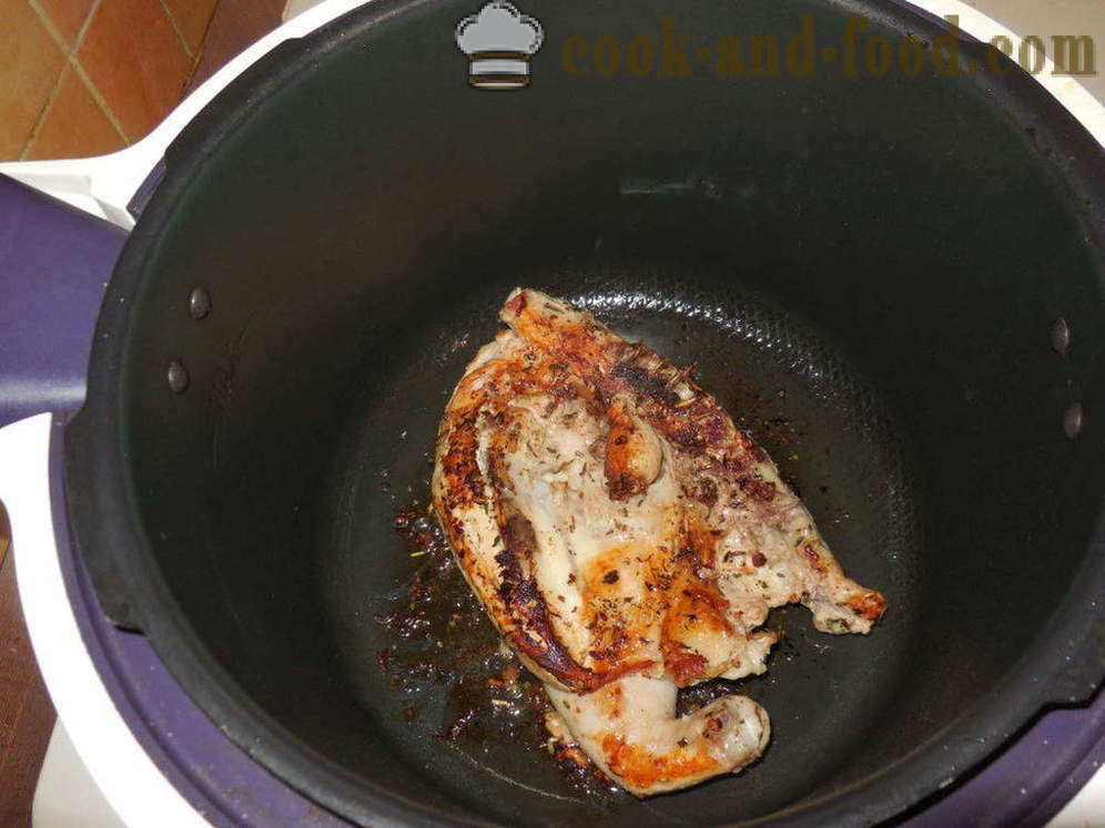 Kurczak multivarka tytoniu - jak gotować kurczaka w tytoniu multivarka-kuchenka, krok po kroku przepis zdjęć