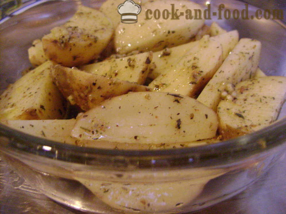 Ziemniaki pieczone w skorupie - jak pieczonych plasterków ziemniaka w piecu z krok po kroku zdjęć receptury