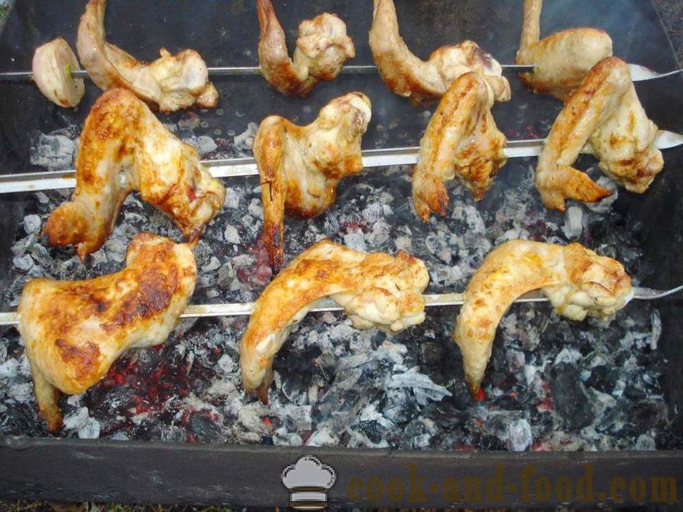 Szaszłyki z kurczaka skrzydła - jak gotować szaszłyki z kurczaka skrzydła, krok po kroku przepis zdjęć