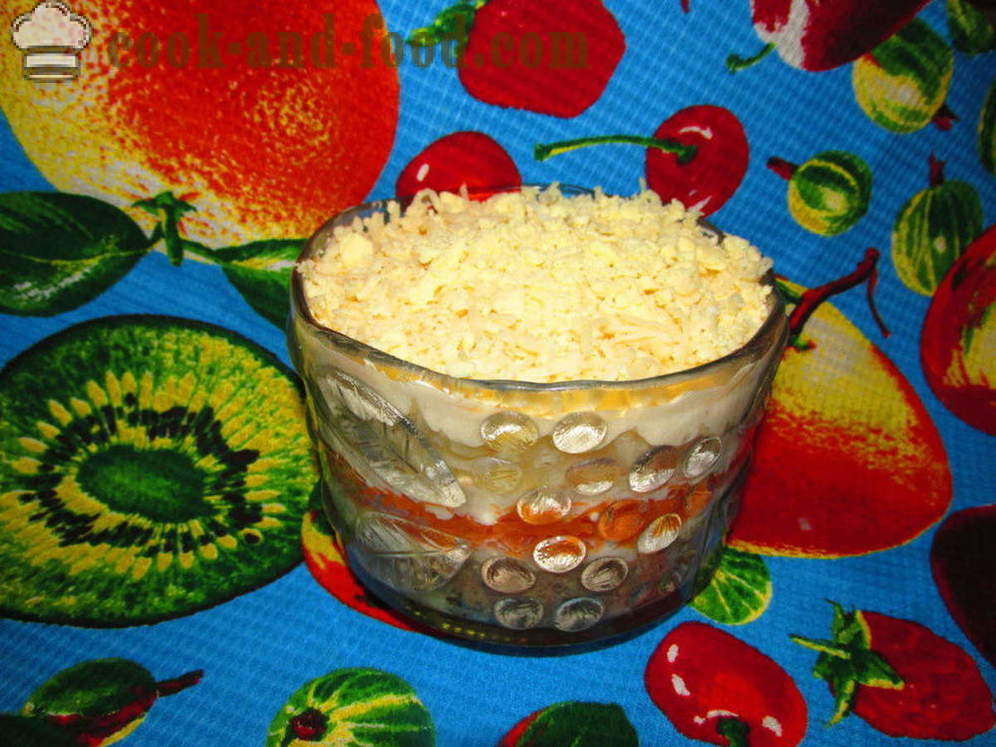 Sałatka Mimoza z konserwy i serów topionych - Jak przygotować sałatkę z Mimosa Konserwy bez oleju, krok po kroku przepis zdjęć