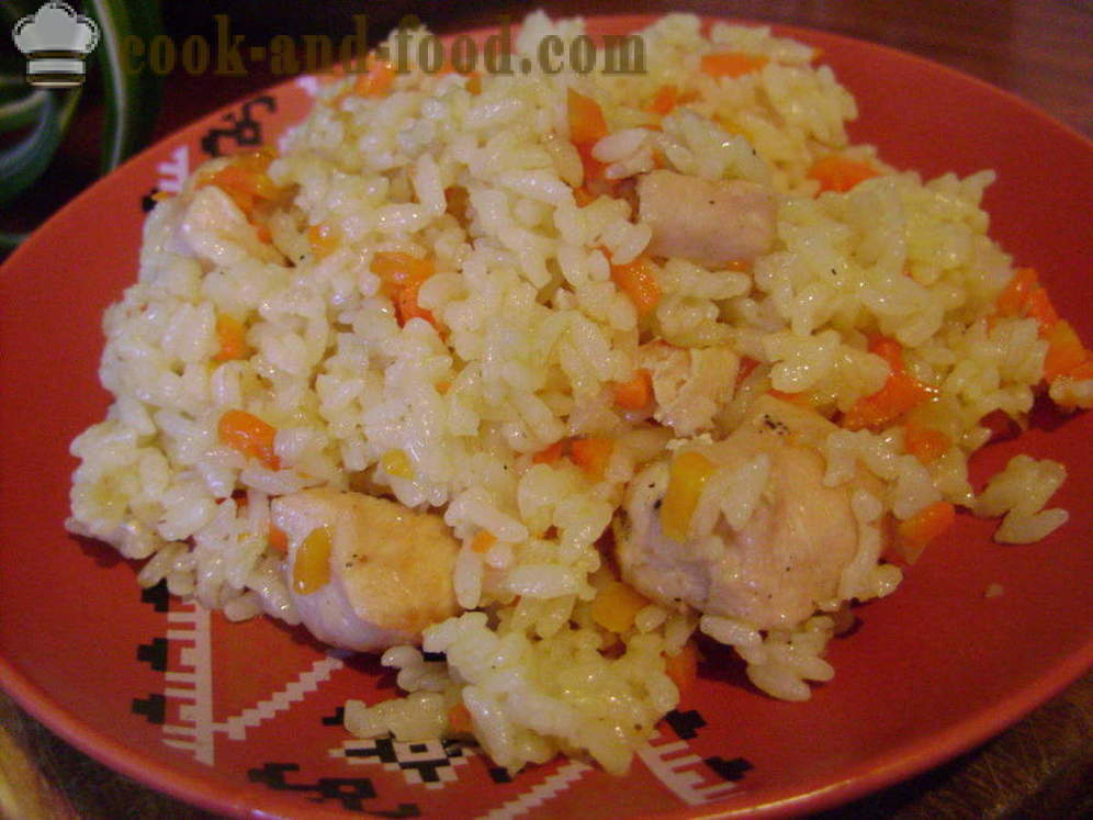 Pilaw z kurczaka na patelni - jak gotować risotto z kurczakiem, krok po kroku przepis zdjęć