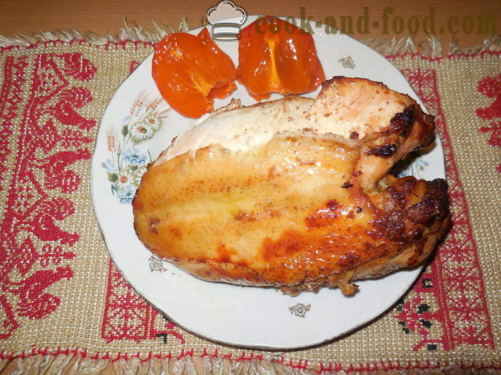 Soczysta pierś z kurczaka pieczone w piekarniku - jak gotować piersi kurczaka w piekarniku, z krok po kroku przepis zdjęć