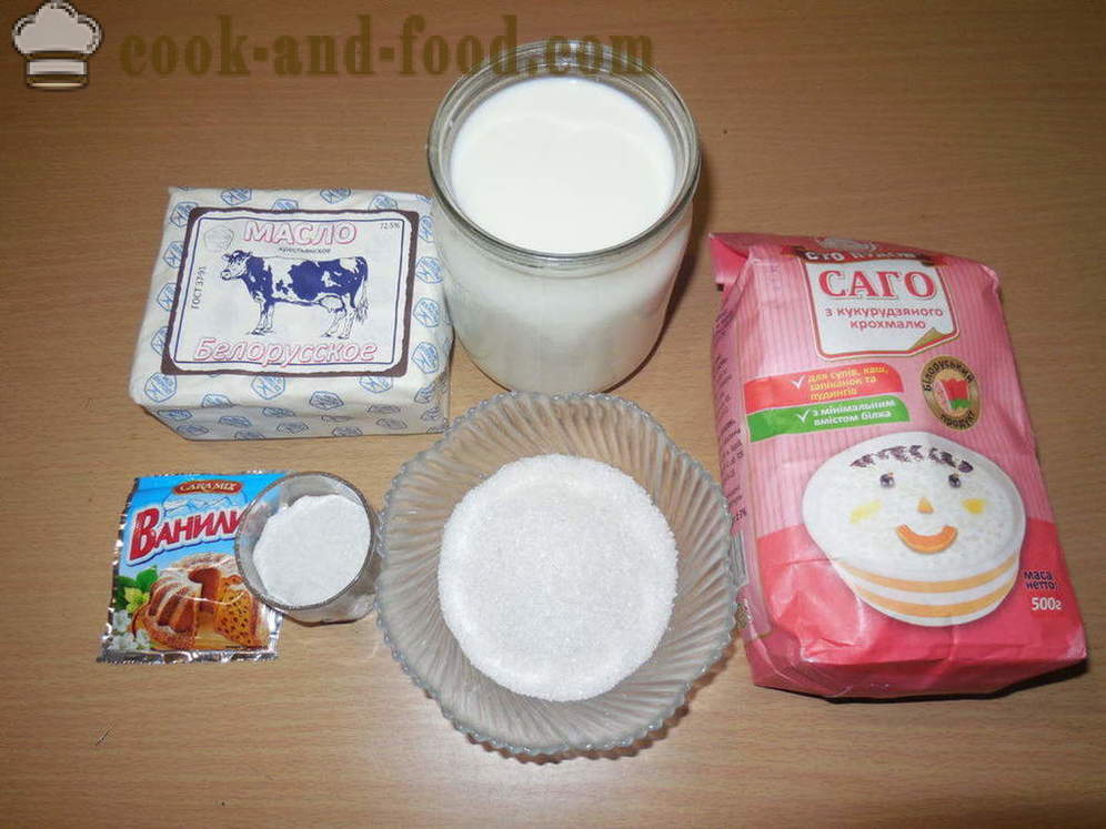 Sago mleko kaszka - jak gotować owsiankę z mlekiem sago, krok po kroku przepis zdjęć