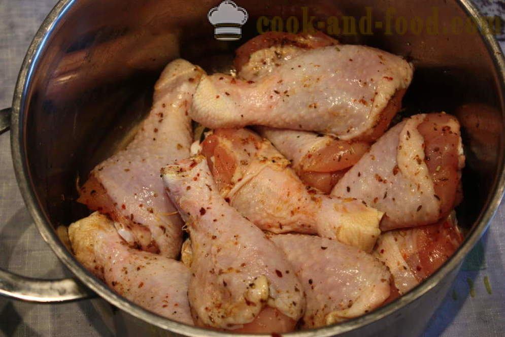 Chrupiące udka z kurczaka w cieście - jak smażenie nogi kurczaka na patelni-step zdjęć receptury