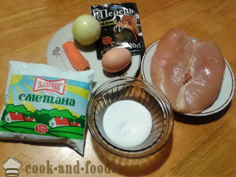 Kotlety z piersi kurczaka z kwaśną śmietaną - jak gotować mielone kotlety z piersi kurczaka, krok po kroku przepis zdjęć