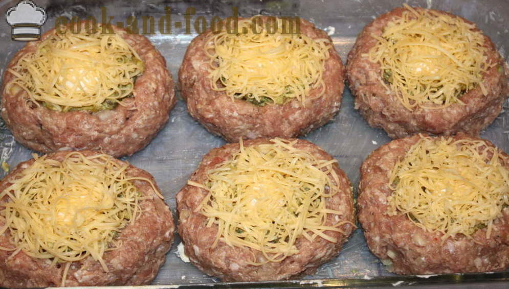 Sernik mięso z grzybami i serem - jak gotować mięso z grzybami sernik w piekarniku, z krok po kroku przepis zdjęć