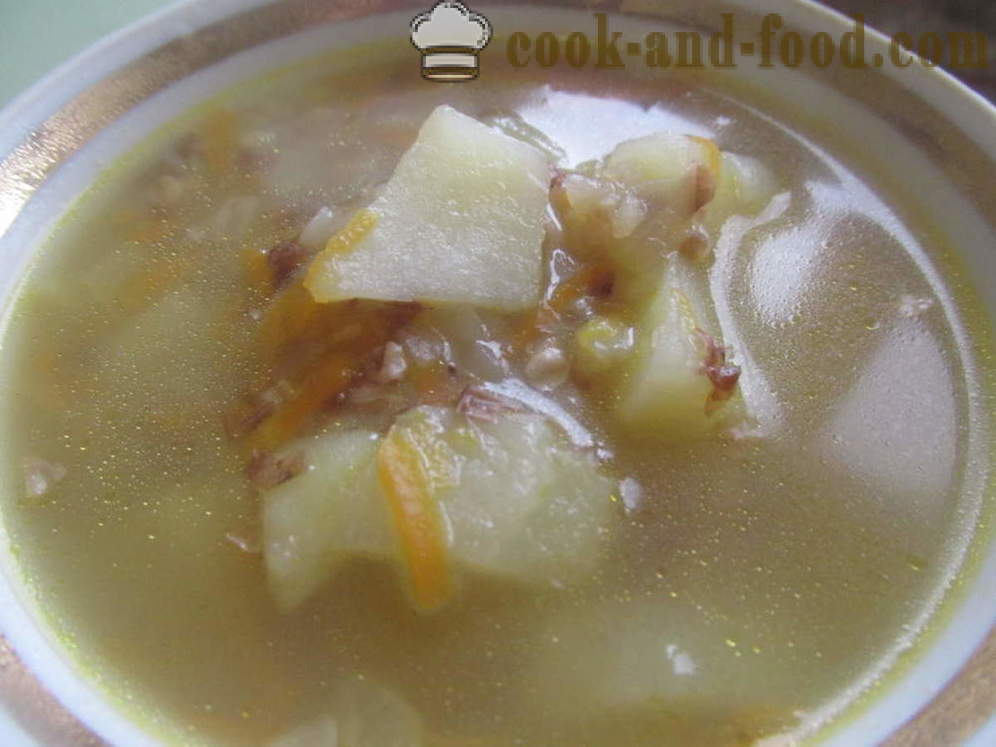 Zupa gryczana z rosołu - jak gotować zupę gryczana z rosołu, krok po kroku przepis zdjęć