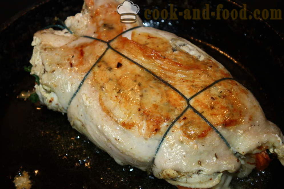 Rolka z kurczaka nadziewana warzywami w piekarniku - Jak przygotować rolkę filet z kurczaka, krok po kroku przepis zdjęć