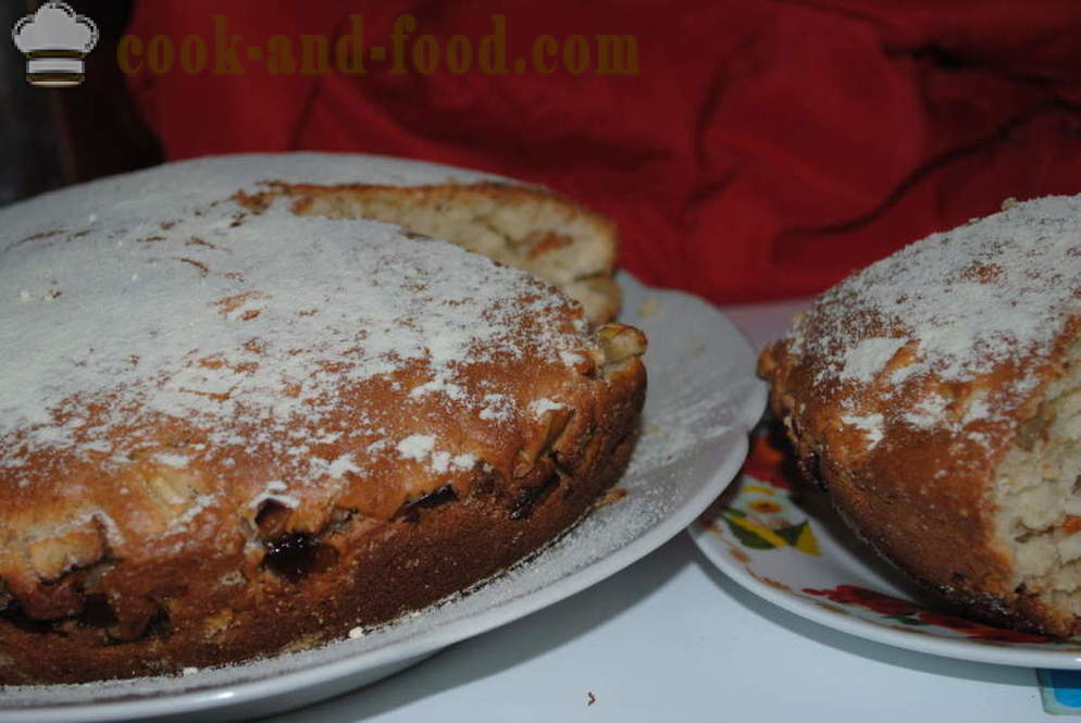 Ciasto na pierniki kefiru z jabłkami i orzechami - jak gotować ciasto z kefirem, krok po kroku przepis zdjęć
