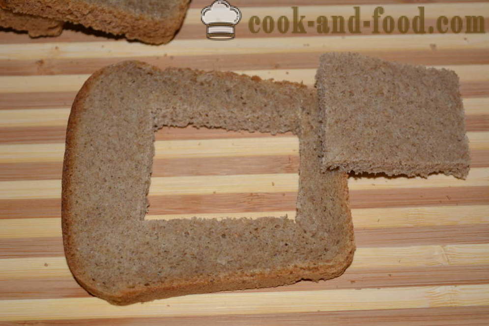 Brown chleb tosty z jajkiem - Jak gotować toast czarnego chleba w piecu, z krok po kroku przepis zdjęć