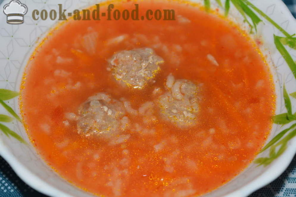 Zupa pomidorowa z klopsikami - jak gotować zupę pomidorową z klopsikami z krok po kroku przepis zdjęć