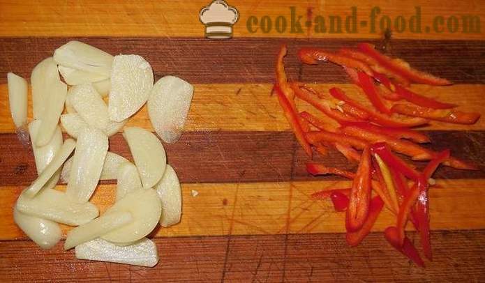 Smażone ogórek z papryki, czosnku i sezamem, jak gotować smażonego ogórka - krok po kroku przepis zdjęć