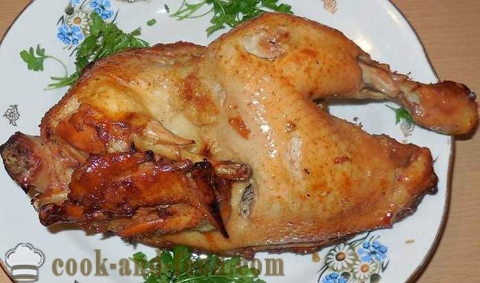 Kurczaka pieczone w tulei (półtuszy) - jako smaczne kurczaka pieczone w piekarniku, pieczonego kurczaka krokowej receptury ze zdjęciami