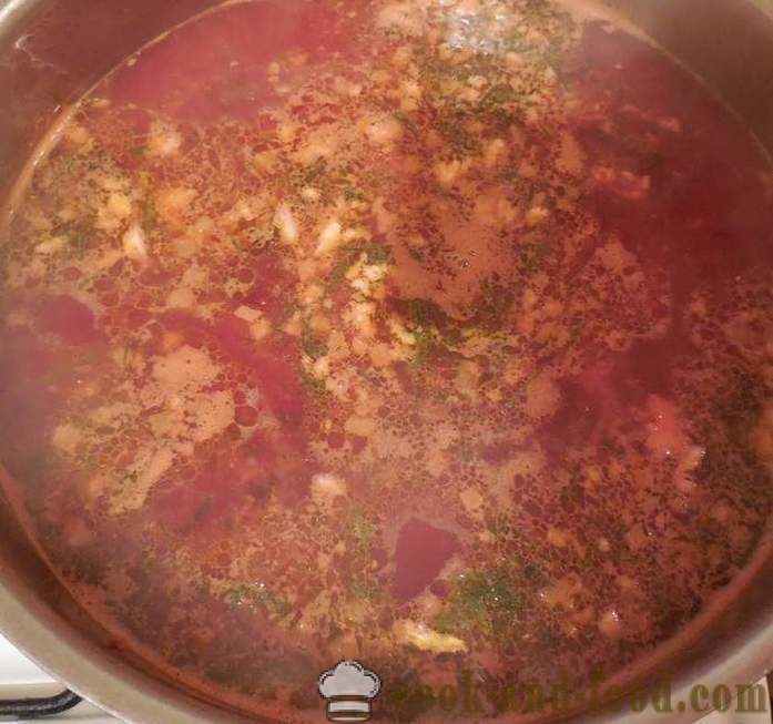 Klasyczny, zupa gorący barszcz z mięsem - jak gotować zupę z buraków, krok po kroku przepis zdjęć