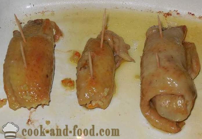 Pyszne rolka w skórę kurczaka nadziewana podrobami i proso - jak gotować przepis bochenek ze zdjęciem