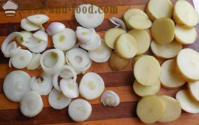 Zapiekanka warzywna z pieczarkami i ziemniakami w multivarka - jak gotować Garnek roślinnego - przepis ze zdjęciem - krok po kroku
