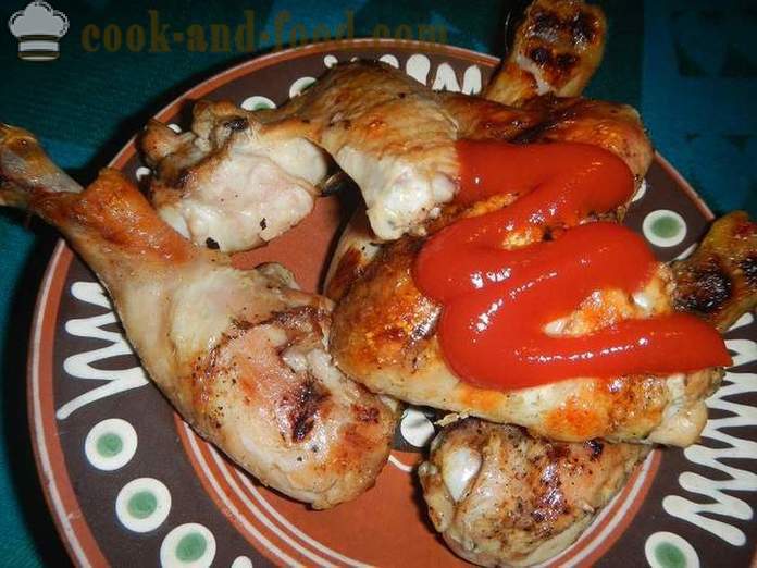 Pieczony kurczak z grilla - jak smaczne pieczonego kurczaka z grilla, przepis ze zdjęciem.