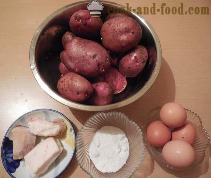 Smażone ziemniaki na patelni z boczkiem i jaj - jak gotować pyszne smażone ziemniaki i prawidłowo krok po kroku przepis ze zdjęciem.