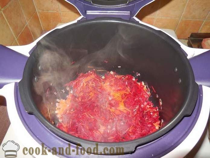 Klasyczny ukraiński barszcz z buraków, fasoli i mięsa - krok po kroku przepis ze zdjęciami jak gotować zupę w multivarka.