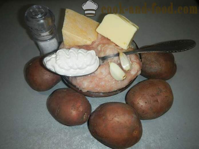Pieczone ziemniaki z mielonym mięsem i serem - podobnie jak ziemniaki pieczone w piekarniku, krok po kroku przepis ze zdjęciem.