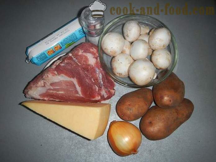 Ziemniaki po francusku w piekarniku - zdjęcie-przepis jak ugotować ziemniaki po francusku z wieprzowiną i grzybami