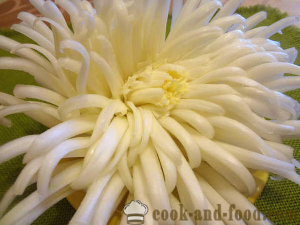 Carving dla początkujących warzyw: Chryzantema kwiat z kapusty pekińskiej, zdjęcia