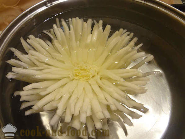 Carving dla początkujących warzyw: Chryzantema kwiat z kapusty pekińskiej, zdjęcia
