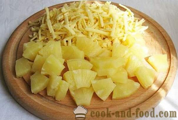 Sałatka z kurczaka z ananasem jak szybko zrobić sałatkę, przepis jest prosty i smaczne, ze zdjęciami