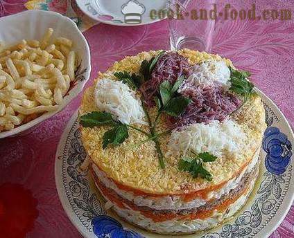 Mimosa salad - turowa klasyczny przepis z ser, masło, konserwy i ziemniaków (zdjęcia, wideo)