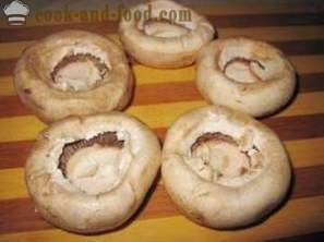 Pieczony pieczarki nadziewane serem - zimne przekąski przepisy kulinarne ze zdjęciami